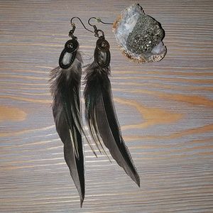 Pheasant feather earrings